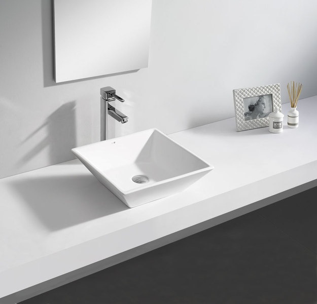 ELCHE keramické umyvadlo 41x13x41 cm, na desku ( BH7008 )