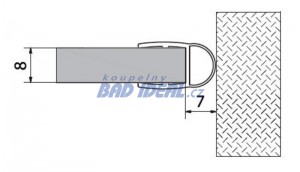 VITRA LINE těsnění mezi sklo a stěnu, 2000mm, na sklo 8mm ( 307A-08 )