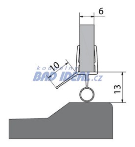 VITRA LINE těsnění na dveře (okapnička) 1000mm, na sklo 6mm ( 309D-06 )