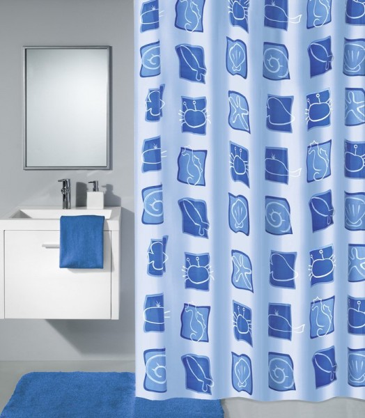 KOUPELNOVÝ ZÁVĚS SEALIFE 180x200cm  ekoplast, modrý ( 4990700305 ) (3)