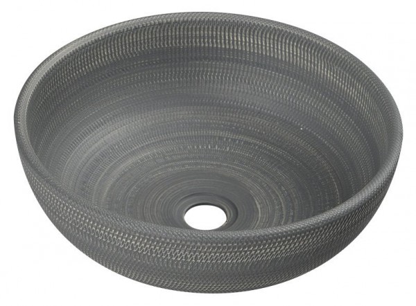PRIORI keramické umyvadlo, průměr 41 cm, 15 cm, šedá se vzorem (PI024) (1)