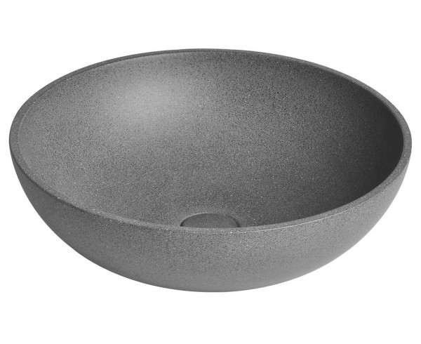 TURF betonové umyvadlo včetně výpusti, průměr 44 cm, černý granit (AR436) (1)