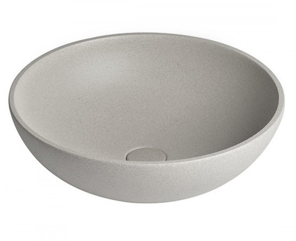 TURF betonové umyvadlo včetně výpusti, průměr 44 cm, bílý pískovec (AR437) (1)