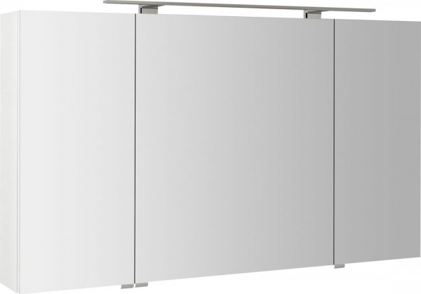 RIWA galerka s LED osvětlením, 3x dvířka, 121x70x17cm, bílá lesk (RIW120-0030) (1)