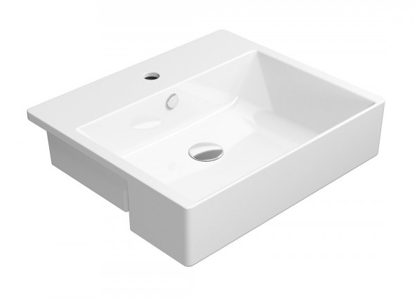 KUBE X umyvadlo polozápustné 55x47 cm, bílá ExtraGlaze (9434111) (1)