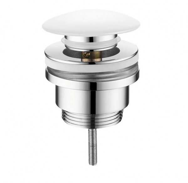 Umyvadlová výpust 5/4“, click-clack, keramická zátka, tl.10-55mm, bílá (CV1002C) (1)