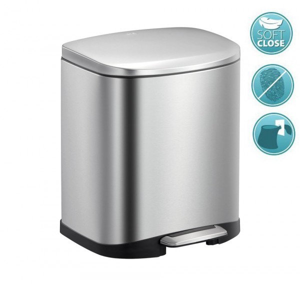 DELLA odpadkový koš pedálový 6l, Soft Close, nerez mat (DR510) (1)
