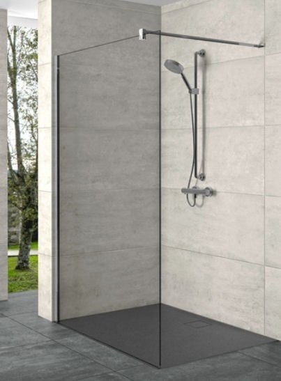 HÜPPE DESIGN pure Walk-In boční stěna samostatně stojící, příčná vzpěra, tloušťka skla 6mm, 087