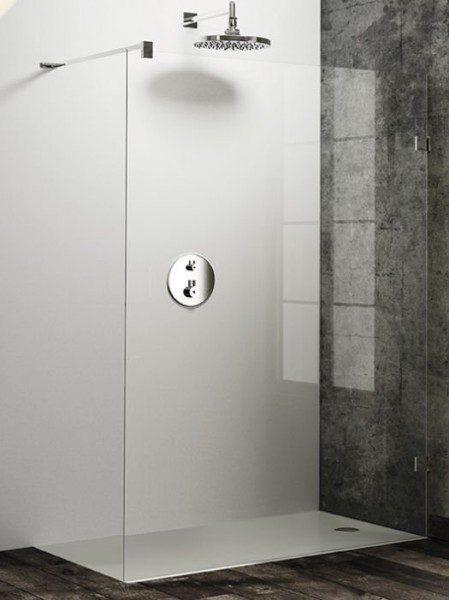 HÜPPE SOLVAPRO BEZRÁMOVÁ WALK-IN BOČNÍ STĚNA SAMOSTATNĚ STOJÍCÍ, UPEVNĚNÍ VPRAVO, PŘÍČNÁ VZPĚRA 092