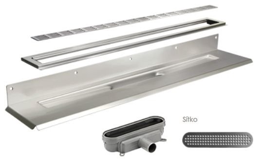 UNIDRAIN, odtokový žlab 700mm, kompletní sada 1004, STRIPE ( 4011.0700 ) (9)