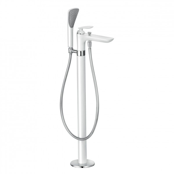 KLUDI BALANCE vanová a sprchová jednopáková baterie stojánková, bílá/chrom (525909175) (6)