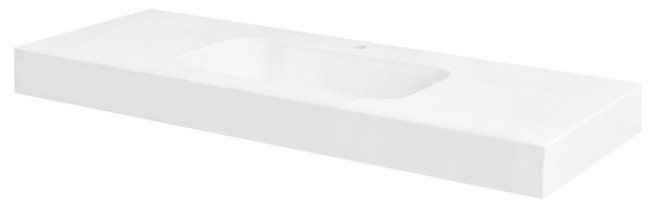 EMICO umyvadlo uprostřed, 150x50 cm, límec R, Rockstone bílá mat (EM150-B1M-R)