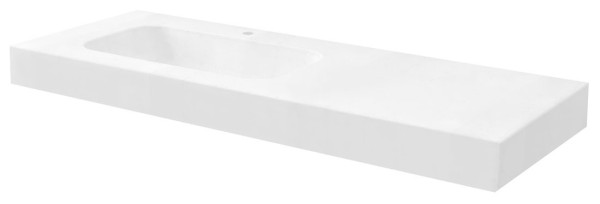 EMICO umyvadlo vlevo, 160x50 cm, límec R, Rockstone bílá mat (EM160-B1L-R)