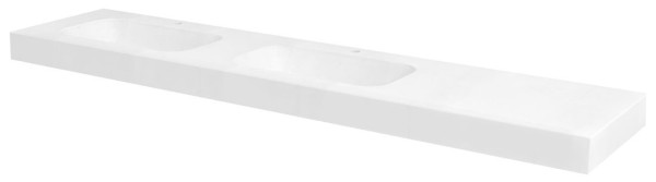 EMICO dvojumyvadlo vlevo, 240x50 cm, límec R, Rockstone bílá mat (EM240-B2L-R)