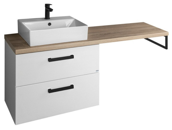 VEGA sestava koupelnového nábytku, š. 145 cm, bílá/dub platin (VG083-02)