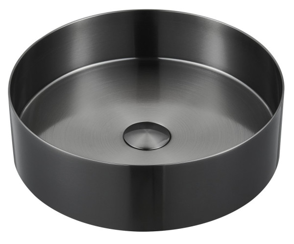 AURUM nerezové kulaté umyvadlo, průměr 38 cm, včetně výpusti, antracit (AU101)