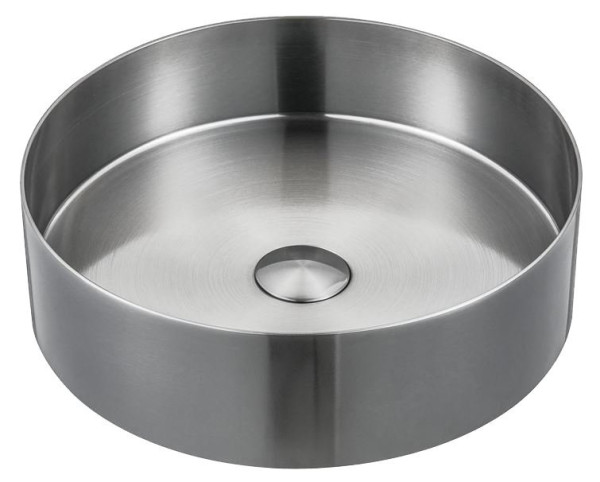 AURUM nerezové kulaté umyvadlo, průměr 38 cm, včetně výpusti, broušený nerez (AU401)