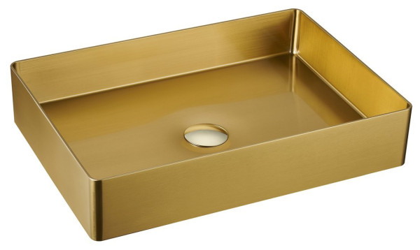 AURUM nerezové umyvadlo 50x35,2 cm, včetně výpusti, zlatá matná (AU203)