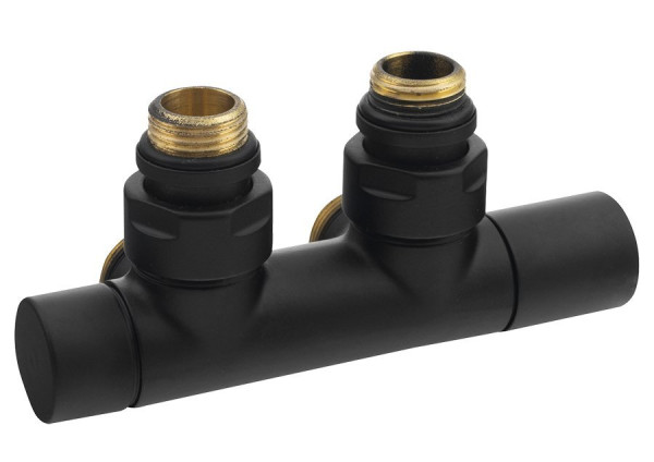 TWIN BLACK připojovací sada ventilů pro středové připojení, rozteč 50mm, černá matná (CP4101BS) (1)