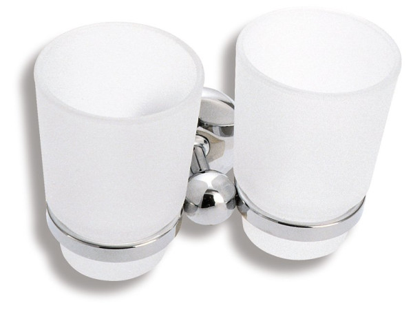 NOVATORRE 1 DVOJITÝ DRŽÁK KARTÁČKŮ SKLO CHROM  (6157,0) (1)