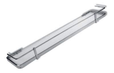 NOVATORRE 4 POLIČKA ZAOBLENÁ SE ZÁBRADLÍM PÍSKOVANÉ SKLO CHROM  (6453,0) (1)