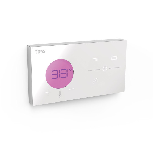 TRES SHOWER TECHNOLOGY BLUE EDITION zapuštěné elektronické termostatické ovládání, 3-cestné, pro ruční sprchu, horní sprchu a přívalovou sprchu / napouštění vany, bílé (49286399) (11)