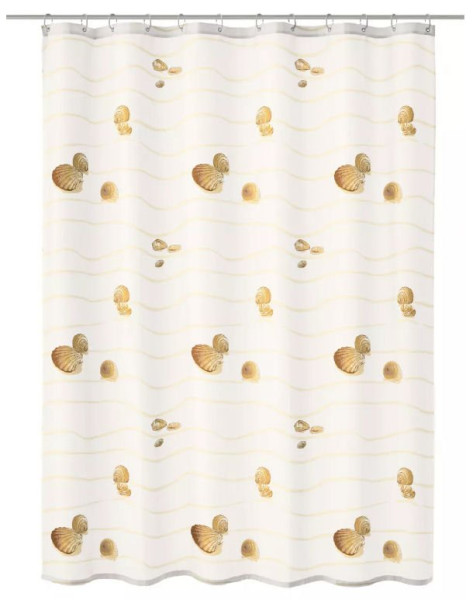 KOUPELNOVÝ ZÁVĚS MIAMI 180x200cm  textilní, bílý/béžový  ( 5163216305 ) (4)