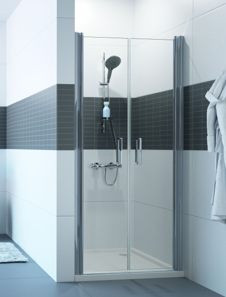 HÜPPE CLASSICS 2 lítací dveře pro niku 80cm / výška 200cm, stříbrná matná/čiré sklo   ( C23704087321 ) (7)