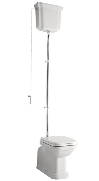 WALDORF WC mísa s nádržkou, spodní/zadní odpad, bílá-chrom (WCSET19-WALDORF) (1)