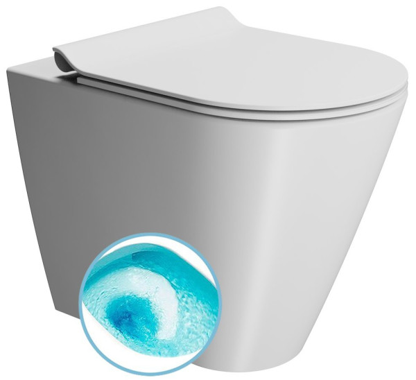 KUBE X WC mísa stojící, Swirlflush, 36x55cm, spodní/zadní odpad, bílá dual-mat (941009)