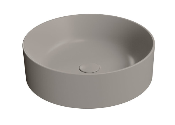 KUBE X keramické umyvadlo na desku, průměr 45cm, tortora mat (942705)