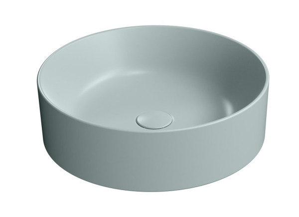 KUBE X keramické umyvadlo na desku, průměr 45cm, ghiaccio mat (942715)