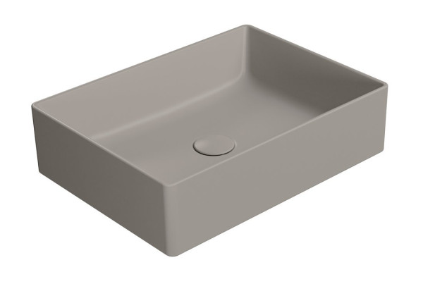 KUBE X keramické umyvadlo na desku, 50x37cm, tortora mat (942905)
