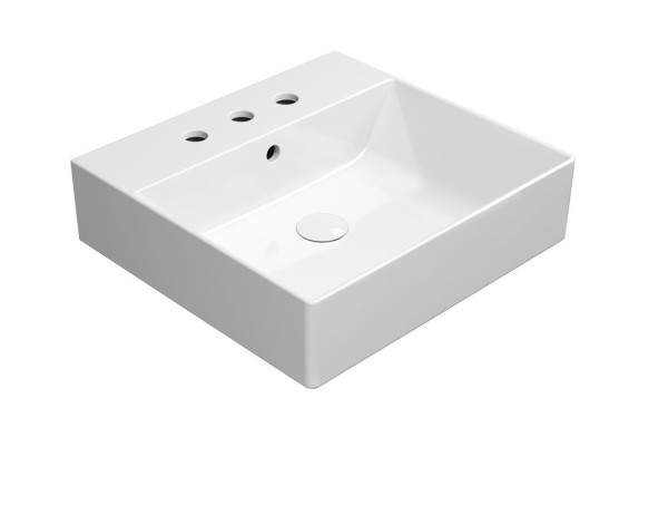 KUBE X keramické umyvadlo 50x47cm, 3 otvory, bílá ExtraGlaze (9430311)
