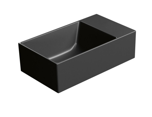KUBE X keramické umývátko 40x23cm, bez otvoru, pravé/levé, černá mat (9484026)