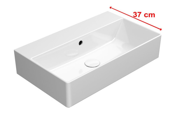 KUBE X keramické umyvadlo 60x37cm, broušená spodní hrana, bez otvoru, bílá ExtraGlaze (94549011)