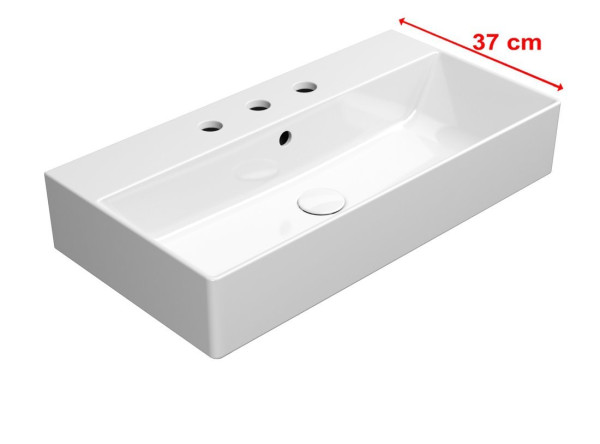 KUBE X keramické umyvadlo 70x37cm, broušená spodní hrana, 3 otvory, bílá ExtraGlaze (94559311)