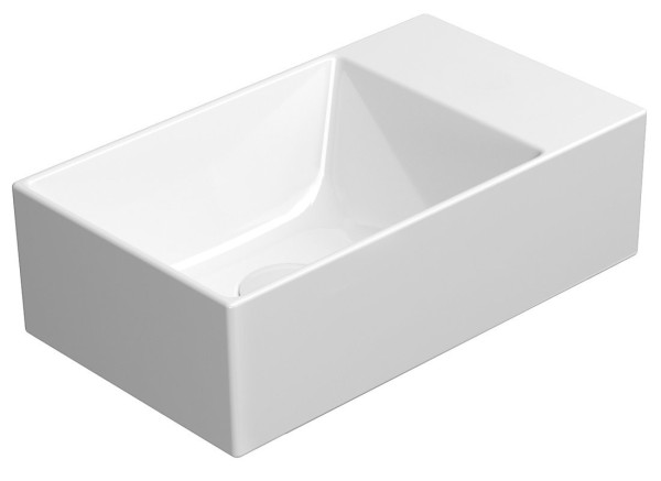 KUBE X keramické umývátko 40x23cm, bez otvoru, pravé/levé, bílá ExtraGlaze (9484011) (1)