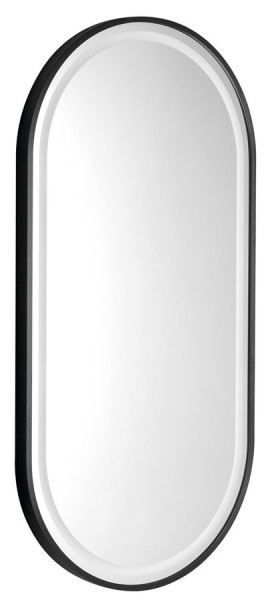 KAIRA oválné zrcadlo s LED osvětlením 45x90cm, černá mat (KA450)