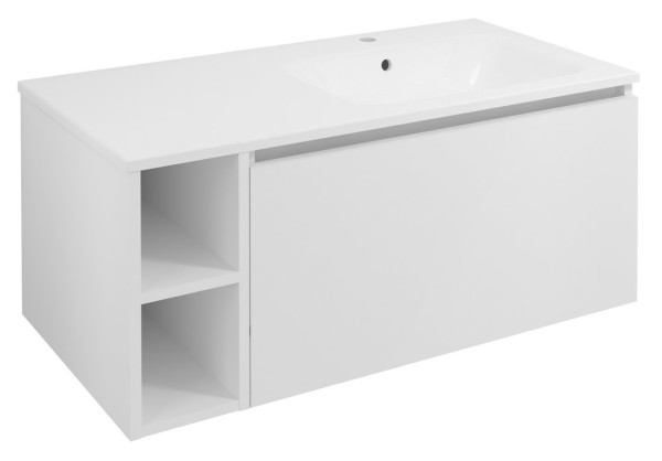 LOREA skříňka s umyvadlem 101x46x51,5cm (20+80 cm), pravá, bílá mat (LE080-3131-R-01)