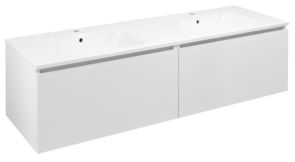 LOREA skříňka s dvojumyvadlem 161x46x51,5cm (80+80cm), bílá mat (LE080-3131-01)
