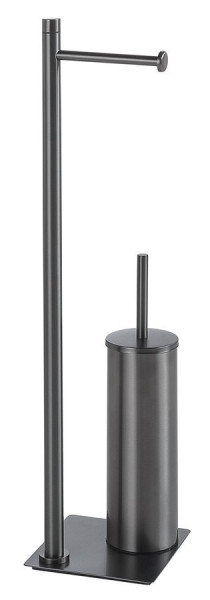 TRILLY stojan s držákem na toaletní papír a WC štětkou, hranatý, gun metal (TR3281)