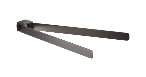 PIRENEI dvojitý držák ručníků otočný 350mm, gun metal (PI2381)