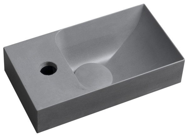 PICCOLINO betonové umývátko 30,8x17cm, baterie vlevo, šedá (PK30017)