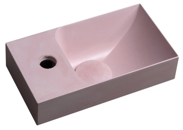 PICCOLINO betonové umývátko 30,8x17cm, baterie vlevo, růžová (PK30021)
