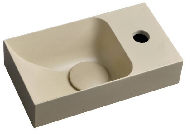 PICCOLINO betonové umývátko 30,8x17cm, baterie vpravo, žlutá (PK30522)