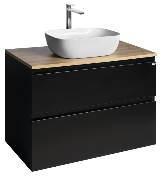 ALTAIR skříňka s deskou 87,5 cm, černá mat/dub emporio (AI690-01)
