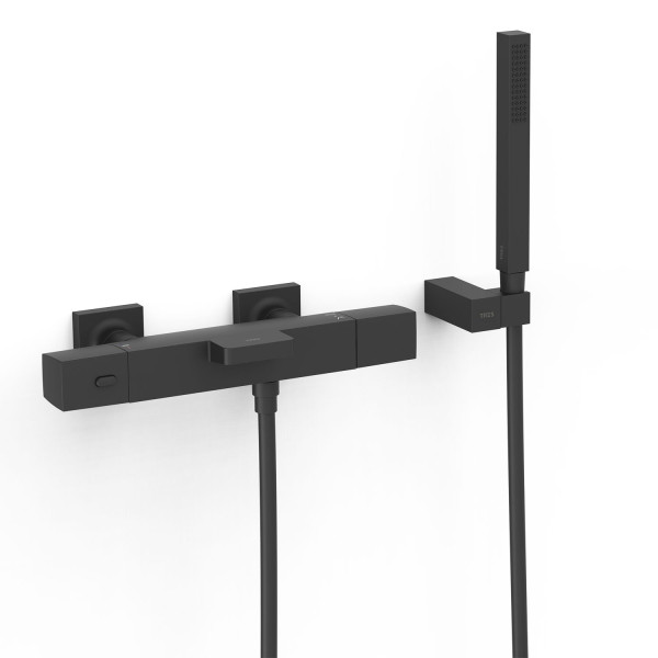 TRES termostatická vanová baterie nástěnná 150mm, s příslušenstvím, černá mat (19017469NM) (2)