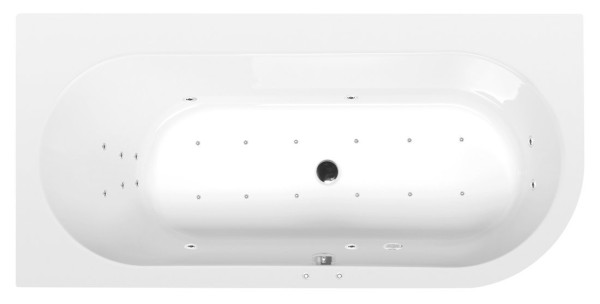 ASTRA L hydromasážní vana, 165x80x48cm, Attraction Hydro-Air, chrom (33611.4010)