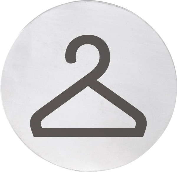 Cedule šatna, Ø 75mm, nerez mat (XP125)